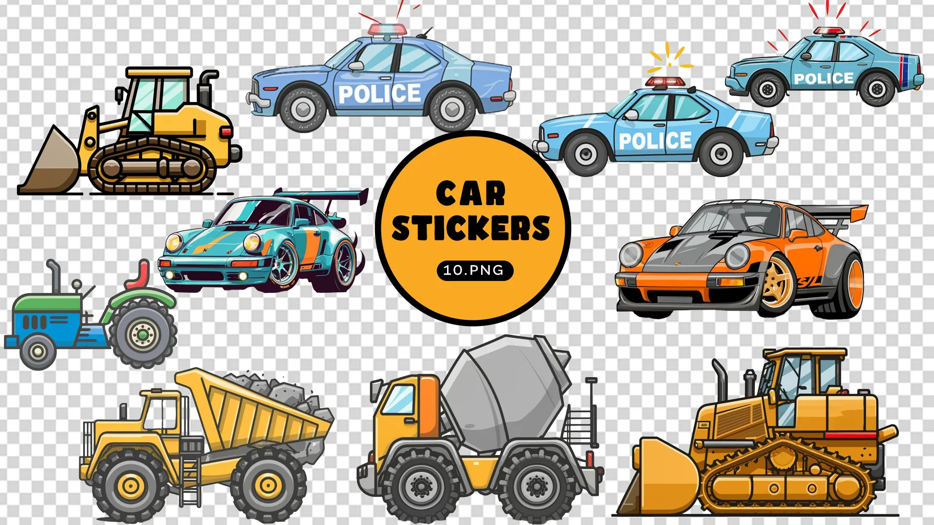 Highway Heroes Car Stickers Emblem Array